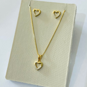 CONJUNTO CORACAO METADE CRAV. SM BANHO DOURADO
