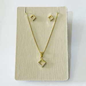 CONJUNTO LOSANG. C 7 PEDRAS SM BANHO DOURADO