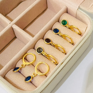 ARGOLA PEND. PEDRA BANHO DOURADO