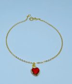 TORNOZELEIRA PEND. CORACAO SM BANHO DOURADO