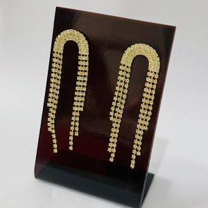 BRINCO DE FRANJA PEDRAS BANHO DOURADO