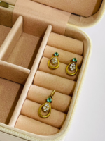 CONJUNTO GOTA 6 ZIRCONIAS BRUTO