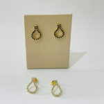 BRINCO VAZ GOTA DE PEDRAS BANHO DOURADO