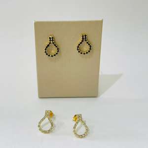 BRINCO VAZ GOTA DE PEDRAS BANHO DOURADO