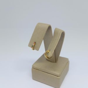 ARGOLA CRAV. COLORIDA TAM 9 SM BANHO DOURADO