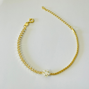 PULSEIRA ZIRCONIA ESTRELA BANHO DOURADO