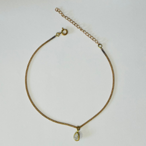 TORNOZELEIRA COM ZIRCONIA GOTA BRUTO