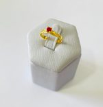 ANEL INFANTIL ABC COM PEDRA BANHO DOURADO