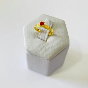 ANEL INFANTIL ABC COM PEDRA BANHO DOURADO