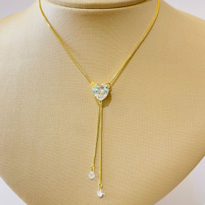 CORRENTE GRAVATA CORACAO BANHO DOURADO