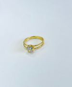ANEL ZIRC. RED. 7MM DOIS FIOS BANHO DOURADO