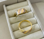 ANEL CENTRO FRIZ. C/ RHODIUM SM BANHO DOURADO