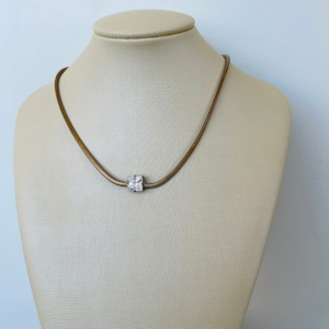 CHOKER ZIRC. CARRE CENTRAL E MALHA BRUTO
