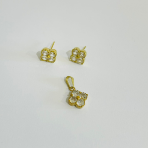 CONJUNTO TREVO C/ ZIRC. BRUTO