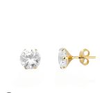 BRINCO ZIRC 8MM BANHO DOURADO