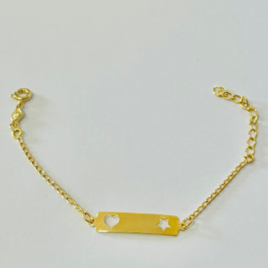 PULS. INF. JUV. PLACA CORACAO E ESTRELA BANHO DOURADO