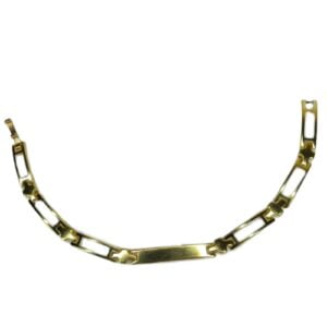 BRACELETE VAZADO COM UMA PLACA FECHADA BRUTO