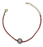 PULSEIRA CORRENTE DE PEDRA COM ZIRCONIA REDONDA BRUTO