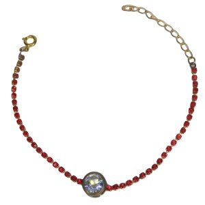 PULSEIRA CORRENTE DE PEDRA COM ZIRCONIA REDONDA BRUTO
