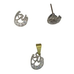 CONJUNTO LOVE COM ZIRCONIAS BRUTO