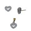 CONJUNTO CORACAO CRAVEJADO COM ZIRCONIAS BRUTO