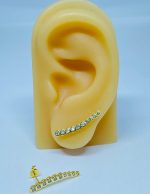 BRINCO EAR CUFF DEZ ZIRC. BANHO DOURADO