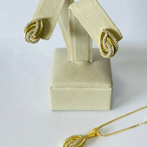 CONJUNTO GOTA CRAV. BANHO DOURADO