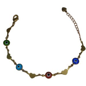 PULSEIRA OLHOS GREGOS COLORIDOS E CORACOES BRUTO