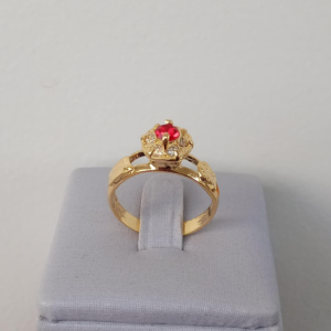3ANEL FORMATURA FLOR 2 GARRAS banho dourado