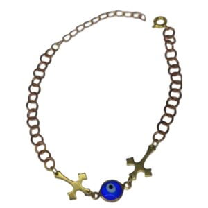 PULSEIRA OLHO GREGO E  CRUZ BRUTO