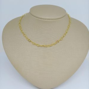 CHOKER CORACOES VAZ ELOS PEQ SM BANHO DOURADO