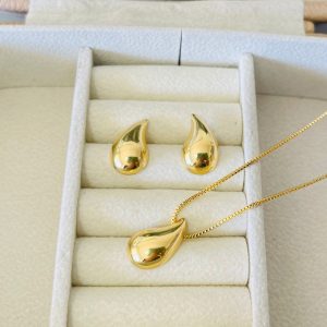 CONJUNTO GOTA LISA SM BANHO DOURADO