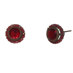 BRINCO ZIRCONIA RED 8MM RODEADO DE PEDRAS BRUTO
