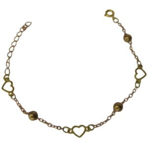 PULSEIRA BOLA LISA CORAÇÃO VAZADO BRUTO