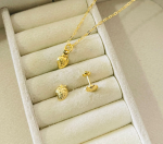 CONJUNTO MORANGO INFANTIL BANHO DOURADO