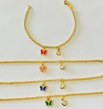 PULSEIRA INFANTIL C/ PEND.BORB. SM BANHO DOURADO