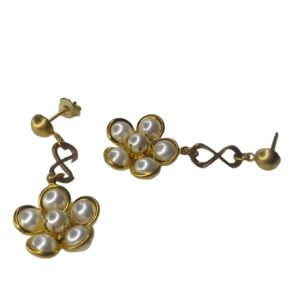 BRINCO PEND FLOR DE PEROLAS BRUTO