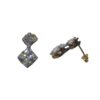 BRINCO DOIS QUADRADOS  DE ZIRCONIA BRUTO