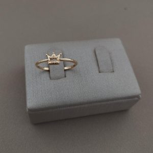 ANEL COROA VAZADO BANHO DOURADO