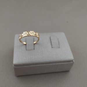 ANEL QUATRO FLORES BANHO DOURADO