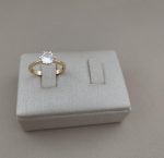 ANEL SOLITARIO 6 GARRAS BANHO DOURADO