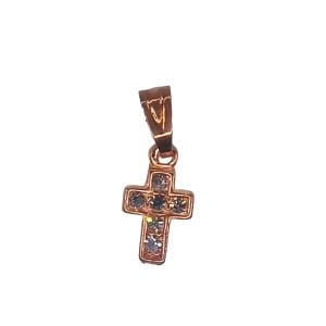 PINGENTE CRUCIFIXO PEQ. SEIS PEDRAS BRUTO