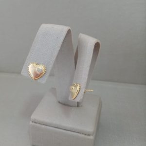BRINCO CORACAO COM ZIRC LATERAL  BANHO DOURADO