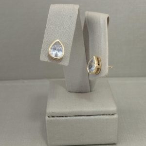 BRINCO ZIRC GOTA 6X8 BANHO DOURADO