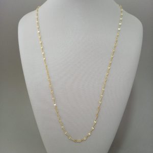 CORDAO 60CM ELOS FRIZADOS E ABERTOS BANHO DOURADO