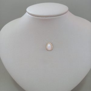 PINGENTE GOTA PEROLA CRAV BANHO DOURADO