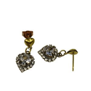 BRINCO BASE E PEND CORACAO  ZIRCONIA 6MM BRUTO