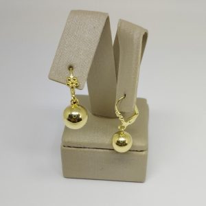 ARGOLA PEND BOLA LISA BANHO DOURADO