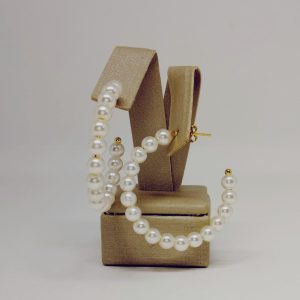 ARGOLA TODA DE PEROLAS BANHO DOURADO