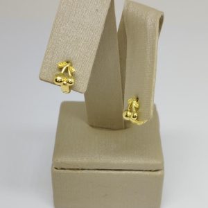 ARGOLA PRESSAO CEREJA PEQ BANHO DOURADO